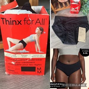 Thinx Period panties Briefs Super ansorbency Black Reusable Period Underwear M